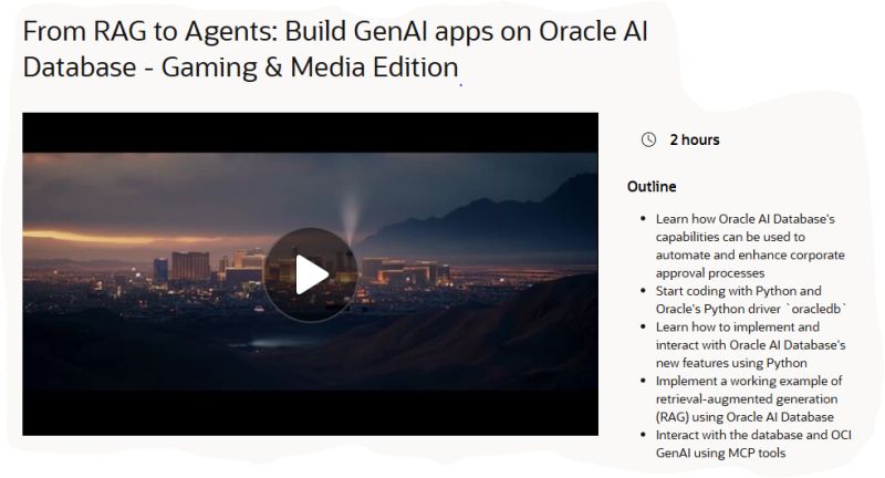 Oracle AI Database Workshop on Oracle LiveLabs
